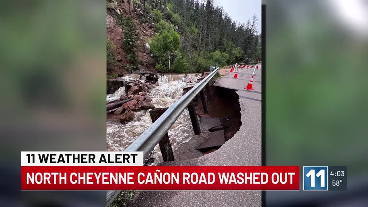 Road closed until further notice after washout in North Cheyenne Cañon Park