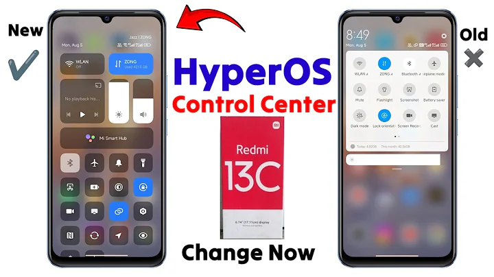 HyperOS control center for Redmi 13C Enable Now- How to change new control center Redmi 13C