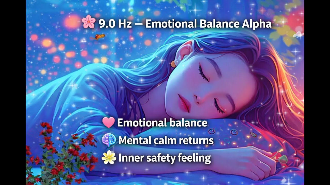 9 Hz 🌸 Emotional Balance Alpha | Soft Inner Healing & Calm Mind