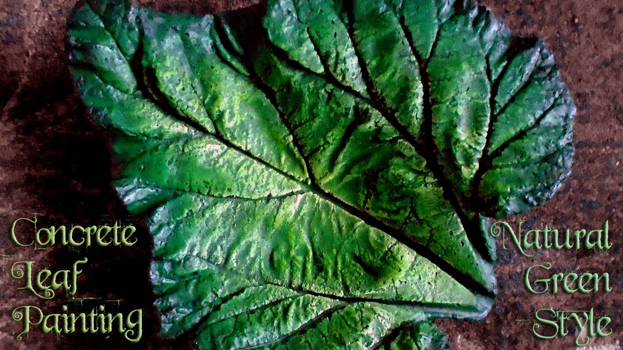 Concrete Leaf Painting | Natural Green Style - YouTube