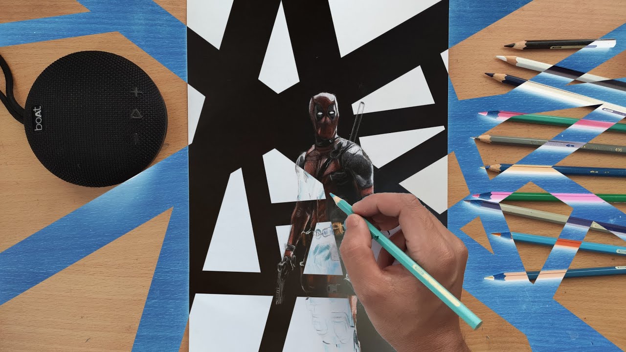 Drawing Deadpool - Timelapse || Invert Art - YouTube