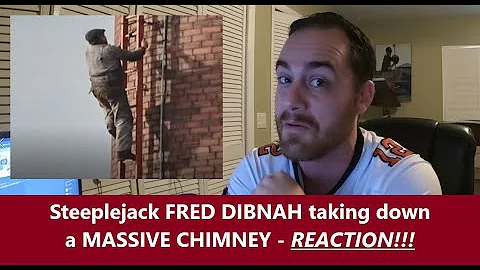 Americans React | Steeplejack FRED DIBNAH takes down a MASSIVE chimney BRICK by BRICK | Reaction