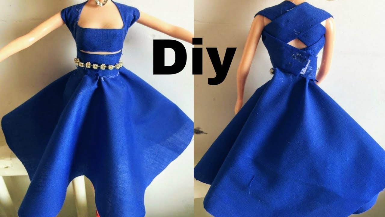 Vestido sem cola e sem costura para Barbie diy