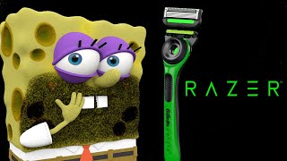 SpongeBob Shaving 🪒 #razer #gillette #razor #shaving #gamer