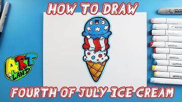 How to Draw FOURTH OF JULY ICE CREAM