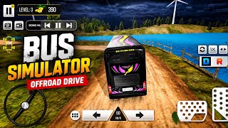 🔥 Bus Simulator Offroad Drive Gameplay | Dangerous Mountain Road Adventure 🚍🌧️ screenshot 4