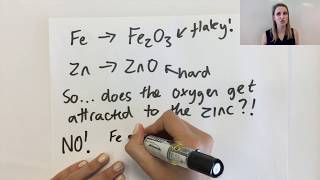 Galvanising zinc explanation, sacrificial protection GCSE metals chemistry