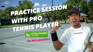 I practiced with Pro Tennis Player (Try out these drills!)