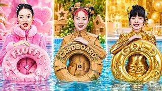 Poor Vs Rich Vs Giga Rich Girl At A Swimming Pool Party! Let's Enjoy Summer Holiday