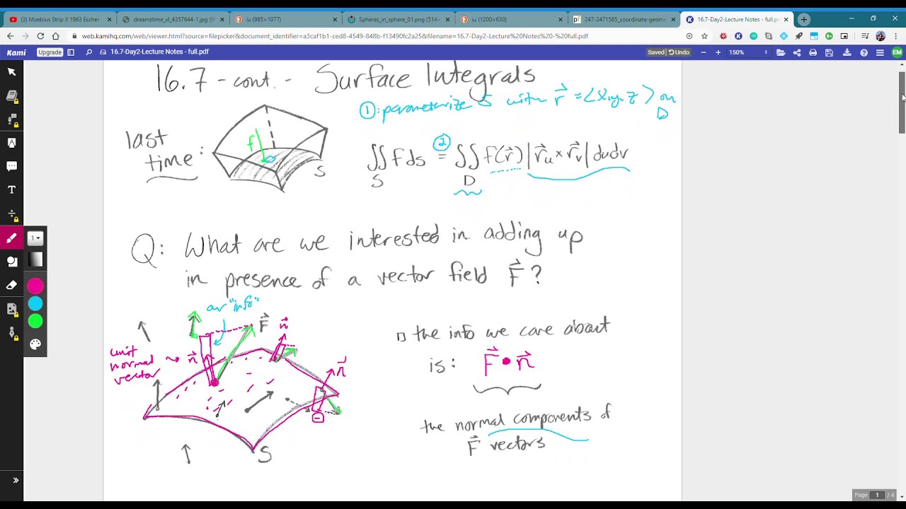 C3: Section 16.7 - Surface integrals of vector fields - YouTube
