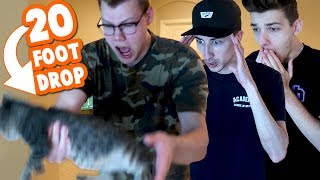 DROPPING DUDE THE CAT OFF A BALCONY PRANK *GONE WRONG*