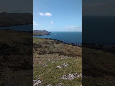 Very blustery views over Machir Bay, Kilchoman beach and Kilchiaran Bay, Isle of Islay