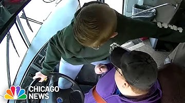 7th Grade Boy Grabs Wheel of School Bus After Driver Passes Out