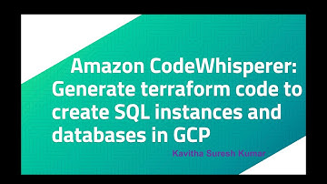 Amazon CodeWhisperer: Generate terraform code to create SQL instances and databases in GCP