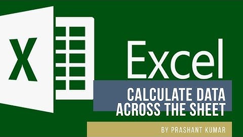 Calculate data across the worksheet in MS Excel |CBSE|Class X| IT 402| Prashant Kumar