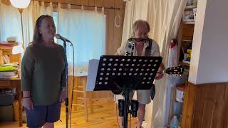 Rose and Six string Dave rehearse Lonesome Station Blues