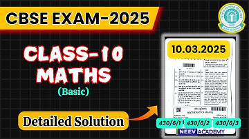 📢 Class 10 Maths Answer Key 2025 | CBSE Board Exam | Basic Paper Solutions (430/6/1,430/6/2,430/6/3)