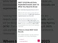NEET 2025 Result Date | #neet2025 #neet #neetresult #neetexam #neetpreparation