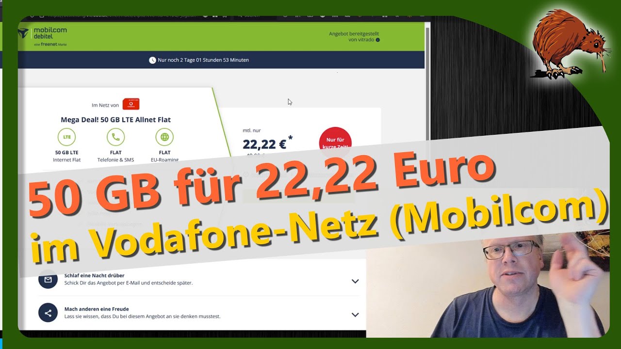 50 GB LTE Allnet Flat für 22,22 Euro im Vodafone-Netz bei Mobilcom