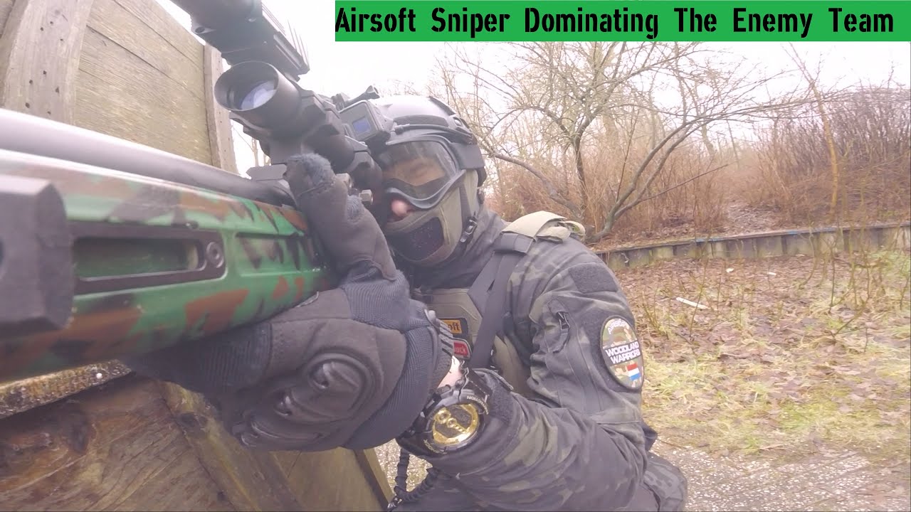 Airsoft Sniper Dominating The Enemy Team