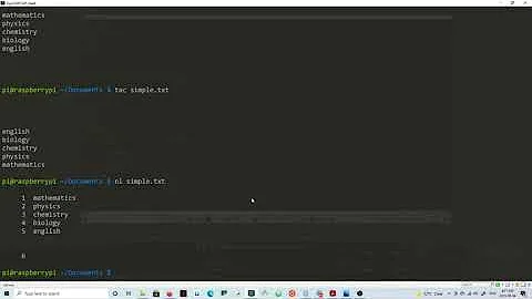 cat | tac | nl commands in Linux