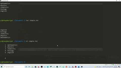 cat | tac | nl commands in Linux