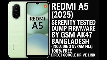 REDMI A5 2025 (serenity) DUMP FIRMWARE BY GSM AK47 BANGLADESH UNLOCKTOOL PANDORA