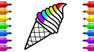 icecream drawing, painting & colouring for kids and toddlers_ child art