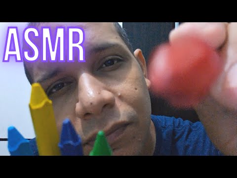 ASMR CASEIRO PINTANDO VOCÊ COM GIZ DE CERA (Sussurros, sons de boca, pincel na tela) #asmrcaseiro