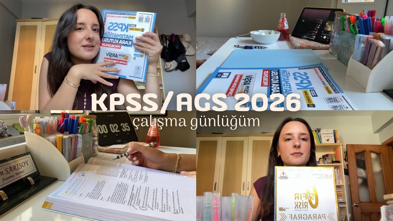 kitaplarımı ve çalışma masamı düzenliyorum, çıkmış sorular kitabım | kpss/ags 2026 ⭐️ #kpss #ags 