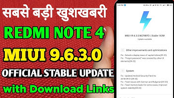 MIUI 9.6.3.0 REDMI NOTE 4 || REDMI NOTE 4 MIUI 9.6.3.0 STABLE NEW UPDATE ROLLING OUT