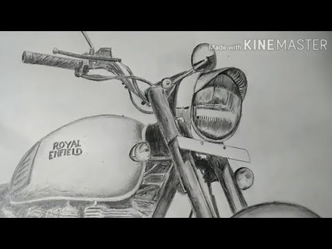 Red Motorcycle Drawing | Bike Sketch