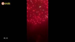 5 inch Display shell Red peony with strobe coco pistil