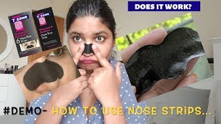 #DEMO || How to use blackhead removal nose strips (T Zone) || easy way to remove blackheads at home