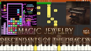 Magic Jewelry Level 002 (Descendants of the Dragon) (NES Game Soundtrack, Piano Tutorial Synthesia) screenshot 2