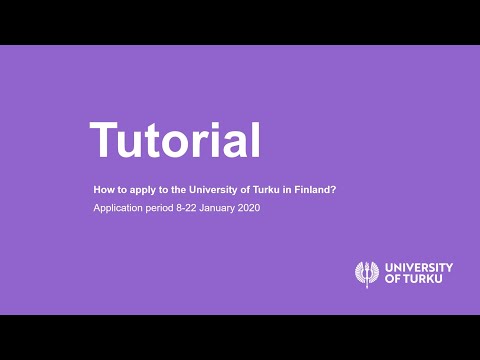 Tutorial: How to apply to the University of Turku in Finland?