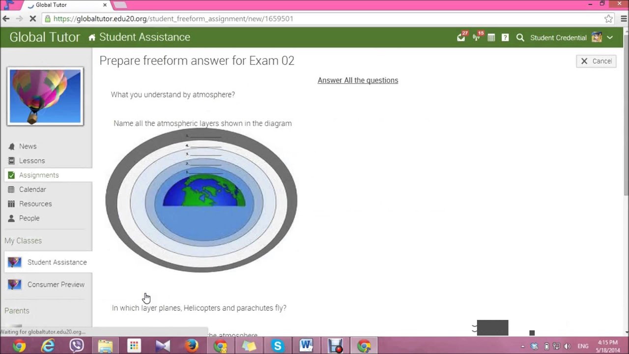 Taking an assignment with Globaltutor