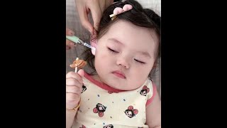 Immersive skincare and ear cleaning. Hahaha #humanbaby #cutekid #immersive #relaxing