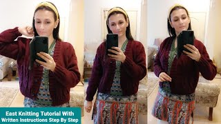 How To Knit Ladies Sweater | knit Ladies Sweater for Beginner Step by Step with written instructions