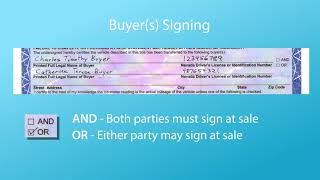 How to complete a Nevada title  private party sales