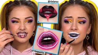 I TRIED RECREATING INSTAGRAM LIP ART screenshot 4