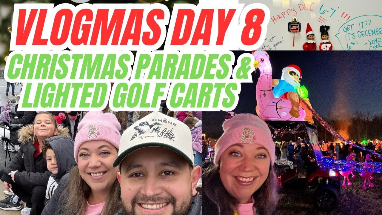 Рождественский парад на Уайт-Марш-авеню | Парад освещенных гольф-каров на ферме Тарр | VLOGMAS, Д...
