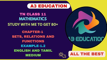 TN Class 11 Maths Chapter 1 | Sets, Relations & Functions Example 1.2 | Tamil & English Explanation