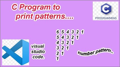 C Program to print patterns | pattern printing | c programming | pyramid patterns | number patterns