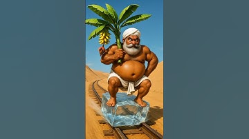 Farmer and monkey plant banana tree and eat on ice 😱 #ai #banana #godzilla