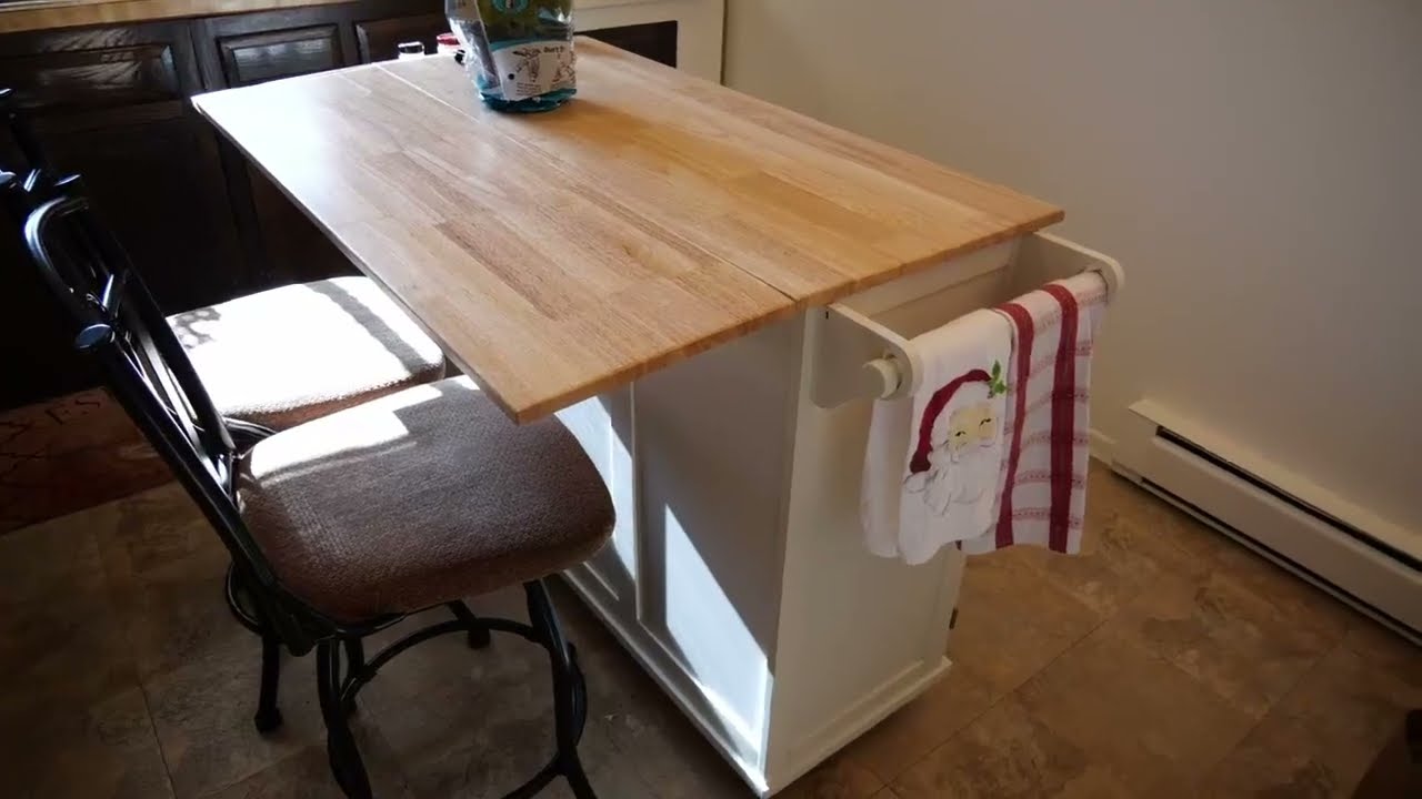Giantex Kitchen Island Cart with Drop Leaf Tabletop Review 2022 YouTube