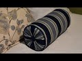 How to make a neck roll or bolster pillow with welt (piping) trim, gathered ends, and tufted buttons