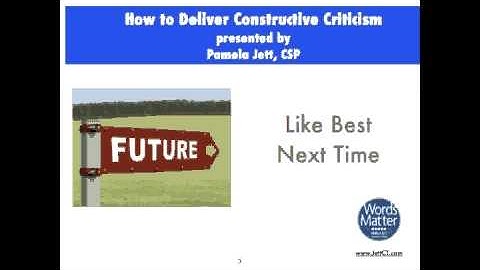 How to Deliver Constructive Criticism