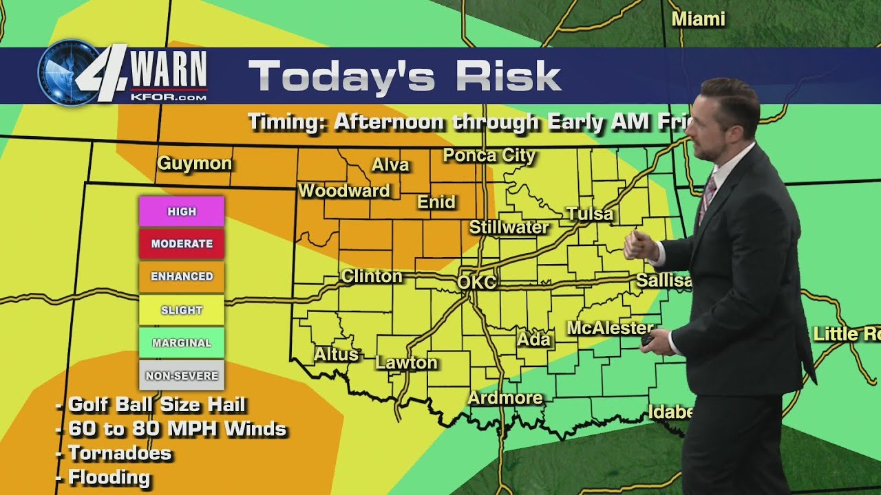 Storms predicted to continue in Oklahoma Thursday night