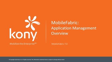Kony MobileFabric Application Management Overview